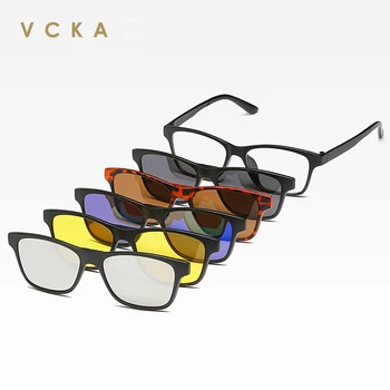VCKA Trg Sunčane naočale za kratkovidnost Trendi Ženski Muški Polarizirane Naočale s Magnetskom kopčom Sportske 6 u 1 Ogledalo skup Bodova + 1,0 ~ + 4,0