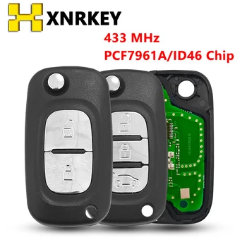 XNRKEY 2/3 gumb 433 Mhz PCF7961A ID46 Čip Flip Daljinski Ključ za Renault Clio III, Clio 3 Kangoo Master Modus Twingo 2006-2016