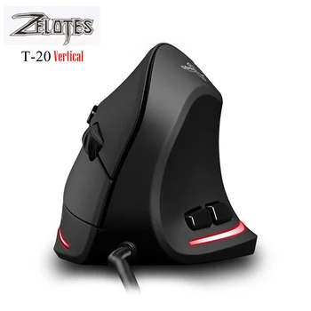 Za ZELOTES T20 Vertikalni Gaming Miš 3200 bodovana in 6 Tipki Punjive Gaming Miš 4 Zupčanika USB Žičani RGB Optički Miš za Prijenosna RAČUNALA