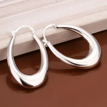 naušnice s tankim srebrnim premazom u ljetnom stilu, nakit od 925 sterling srebra, šuplje naušnice-prstenova 