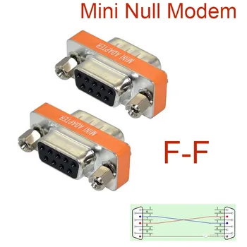 novi Mini-Null-Modem DB9 feMale to DB9 feMale plug Adapter za Promjenu Spola NOVI